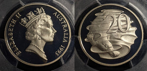 1993 Proof Twenty Cent 20c Australia PCGS PR69DCAM FDC UNC #1961