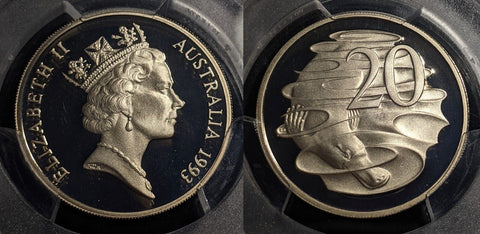 1993 Proof Twenty Cent 20c Australia PCGS PR69DCAM FDC UNC #1961