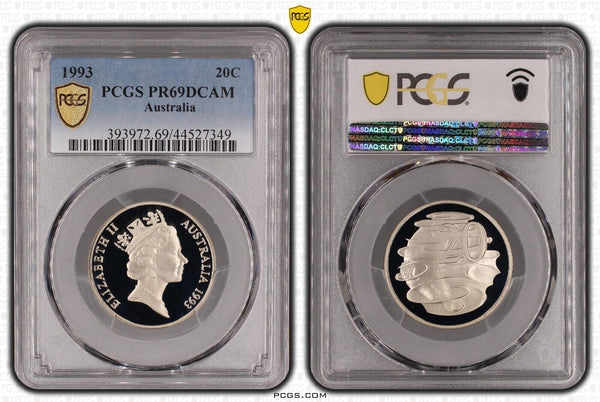 1993 Proof Twenty Cent 20c Australia PCGS PR69DCAM FDC UNC #1961