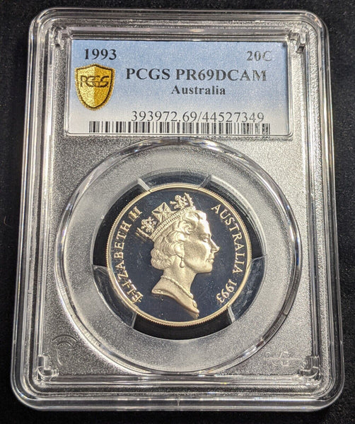 1993 Proof Twenty Cent 20c Australia PCGS PR69DCAM FDC UNC #1961