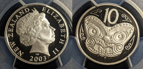 New Zealand 2003 Proof Ten Cent 10c PCGS PR69DCAM FDC UNC POP 1/0 #1974