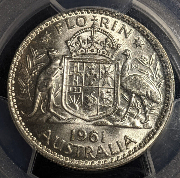 1961 M Florin 2/- Australia PCGS MS63 CHOICE UNC #1987