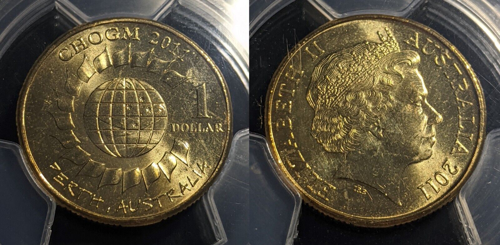 2011 One Dollar $1 CHOGM Australia PCGS MS65 GEM UNC #2002