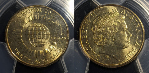 2011 One Dollar $1 CHOGM Australia PCGS MS65 GEM UNC #2002