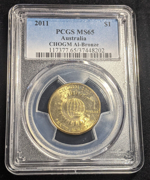 2011 One Dollar $1 CHOGM Australia PCGS MS65 GEM UNC #2002