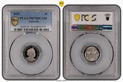 2021 Proof Five Cent 5c Australia PCGS PR70DCAM FDC UNC #2000
