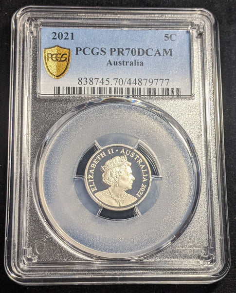 2021 Proof Five Cent 5c Australia PCGS PR70DCAM FDC UNC #2000