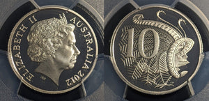 2012 Proof Ten Cent 10c Australia PCGS PR70DCAM FDC UNC #2010