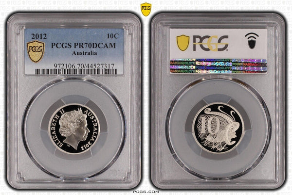 2012 Proof Ten Cent 10c Australia PCGS PR70DCAM FDC UNC #2010