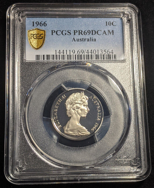 1966 Proof Ten Cent 10c Australia PCGS PR69DCAM FDC UNC #2004