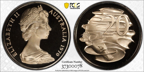 1970 Proof Twenty Cent 20c Australia PCGS PR69DCAM FDC UNC #2013