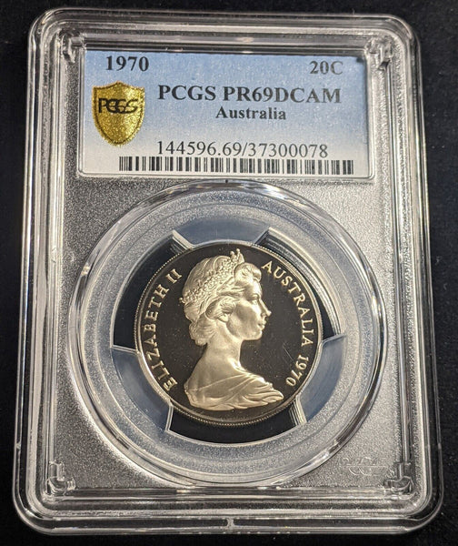 1970 Proof Twenty Cent 20c Australia PCGS PR69DCAM FDC UNC #2013