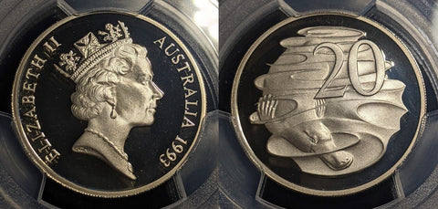 1993 Proof Twenty Cent 20c Australia PCGS PR70DCAM FDC UNC #2019