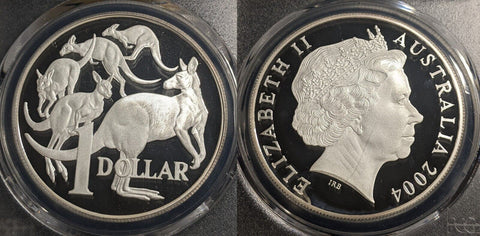 2004 Proof Silver One Dollar $1 Original Design 1oz Ag Australia PCGS PR69DCAM