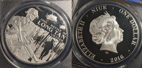 Niue 2016 Proof Silver One Dollar $1 Long Tan PCGS PR69DCAM FDC UNC 1/0 POP