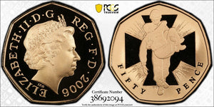 Great Britain 2006 Proof 50p S-H16 VC-Heroism Au PCGS PR69DCAM FDC UNC #2036