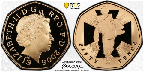 Great Britain 2006 Proof 50p S-H16 VC-Heroism Au PCGS PR69DCAM FDC UNC #2036