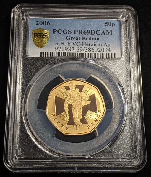 Great Britain 2006 Proof 50p S-H16 VC-Heroism Au PCGS PR69DCAM FDC UNC #2036