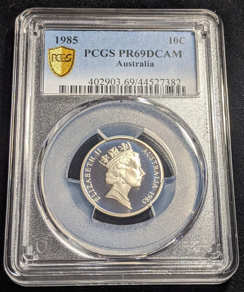 1985 Proof Ten Cent 10c Australia PCGS PR69DCAM FDC UNC #2053