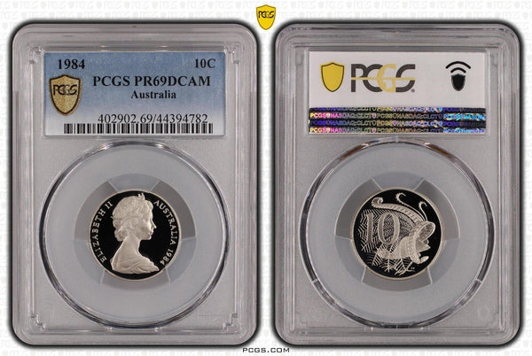 1984 Proof Ten Cent 10c Australia PCGS PR69DCAM FDC UNC #2063