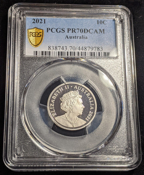 2021 Proof Ten Cent 10c Australia PCGS PR70DCAM FDC UNC #2072