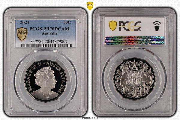 2021 Proof Fifty Cent 50c PCGS PR70DCAM FDC UNC #2071