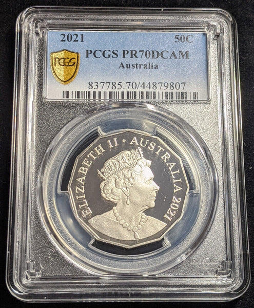 2021 Proof Fifty Cent 50c PCGS PR70DCAM FDC UNC #2071