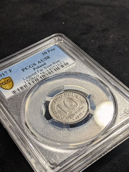 Poland 1917 F 10 Fenigow Legend far from Rim PCGS AU58 aUNC Y# 6 #1983