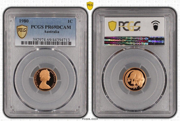 1980 Proof One Cent 1c Australia PCGS PR69DCAM FDC UNC #2086
