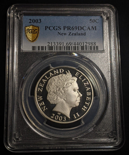 New Zealand 2003 Proof Fifty Cent 50c PCGS PR69DCAM FDC UNC POP 1/0 #2080