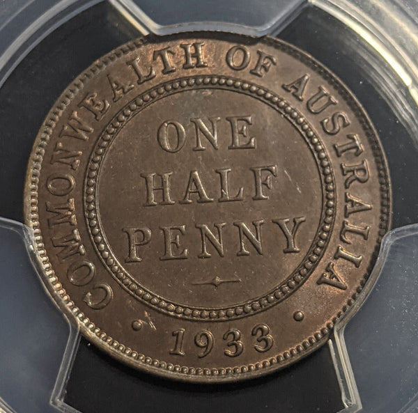 1933 Half Penny 1/2d Australia PCGS AU58 aUNC #2108