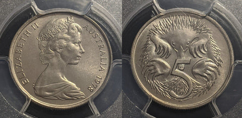 1978 Five Cent 5c Australia PCGS MS66 GEM UNC #2097