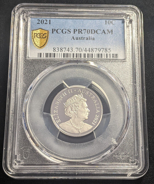 2021 Proof Ten Cent 10c Australia PCGS PR70DCAM FDC UNC #2098