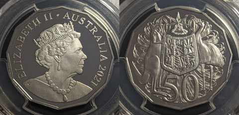 2021 Proof Fifty Cent 50c Australia PCGS PR70DCAM FDC UNC #2103