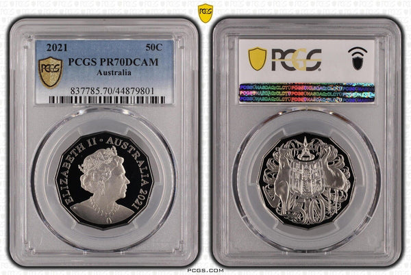2021 Proof Fifty Cent 50c Australia PCGS PR70DCAM FDC UNC #2103