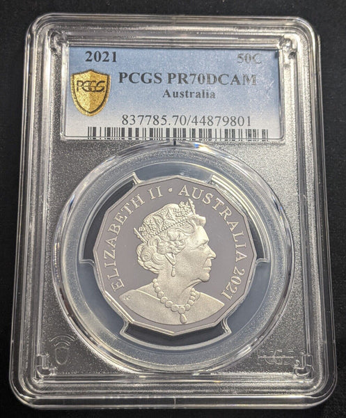 2021 Proof Fifty Cent 50c Australia PCGS PR70DCAM FDC UNC #2103