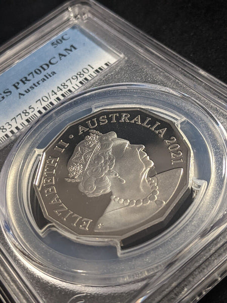 2021 Proof Fifty Cent 50c Australia PCGS PR70DCAM FDC UNC #2103