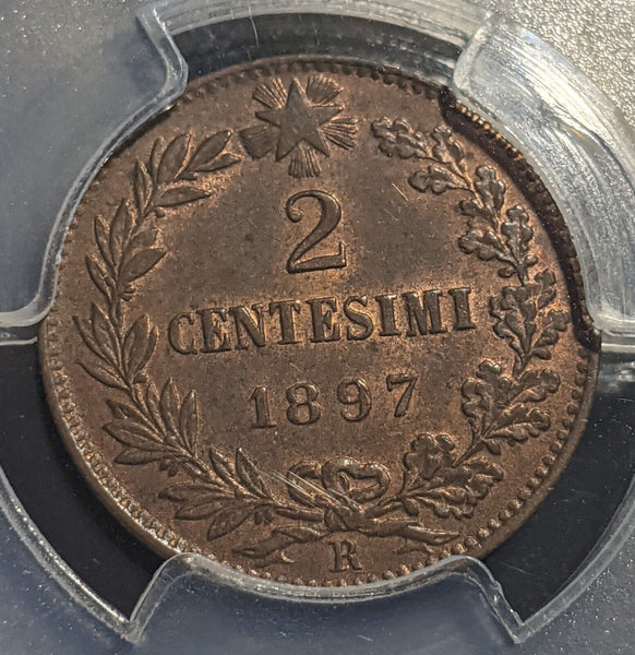 Italy 1897-R 2 Centesimi PCGS MS64RB KM# 30 #2116