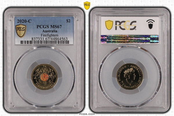 2020 C Two Dollar $2 Firefighter Australia PCGS MS67 FDC UNC #2119