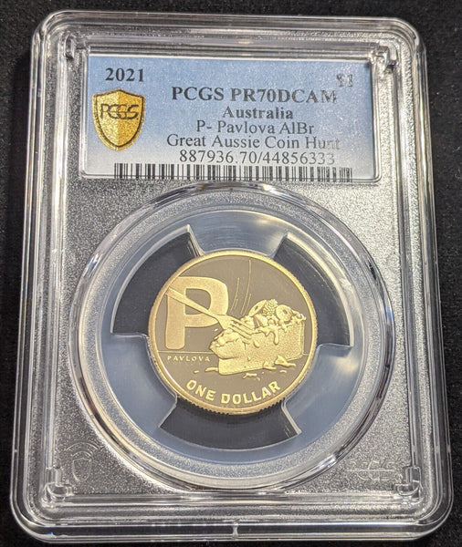 2021 Proof One Dollar $1 P Pavlova GACH Australia PCGS PR70DCAM FDC UNC #2121
