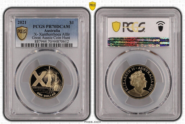 2021 Proof One Dollar $1 X Xanthorrhoea GACH Australia PCGS PR70DCAM FDC #2124