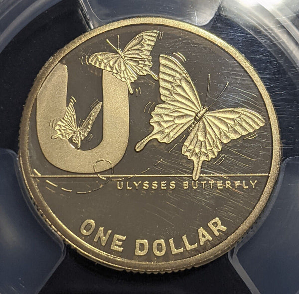 2021 Proof One Dollar $1 U Ulysses Butterfly GACH Australia PCGS PR70DCAM FDC