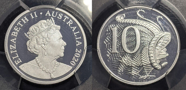 2020 Proof Silver Ten Cent 10c 6th Portrait Australia PCGS PR70DCAM FDC UNC#2126
