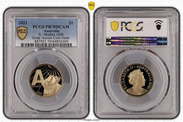 2021 Proof One Dollar $1 A Akubra GACH Australia PCGS PR70DCAM FDC UNC #2127