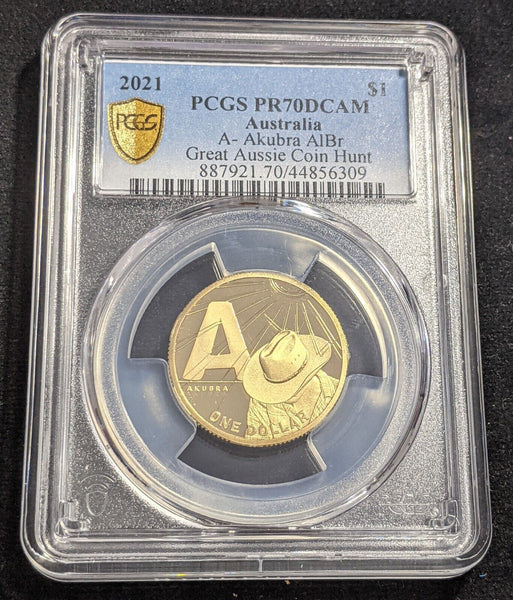 2021 Proof One Dollar $1 A Akubra GACH Australia PCGS PR70DCAM FDC UNC #2127