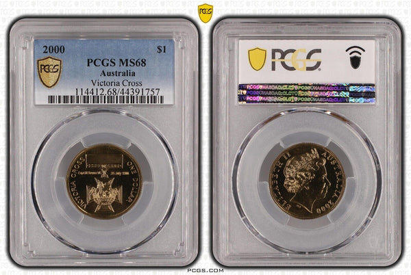2000 One Dollar $1 Victoria Cross Australia PCGS MS68 FDC GEM UNC #2135