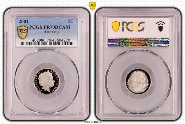 2001 Proof Five Cent 5c Australia PCGS PR70DCAM FDC UNC #2136