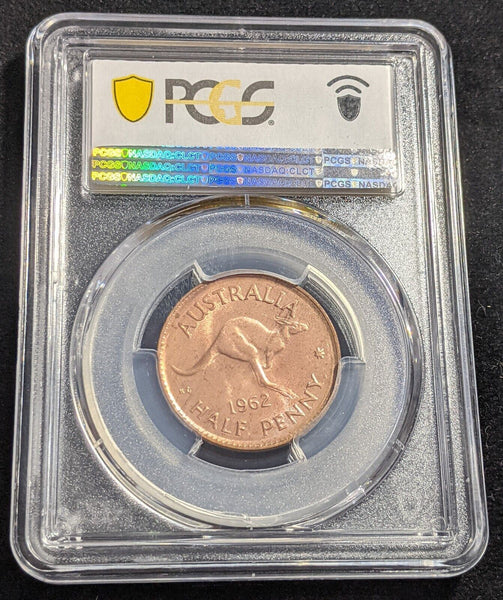 1962 P Half Penny 1/2d Australia PCGS MS65RD GEM UNC #2141