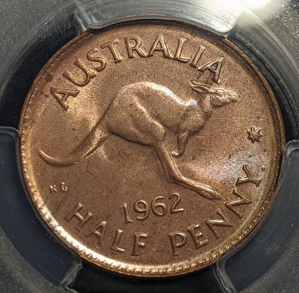 1962 P Half Penny 1/2d Australia PCGS MS65RD GEM UNC #2141