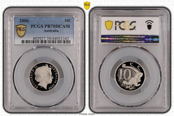 2006 Proof Ten Cent 10c Australia PCGS PR70DCAM FDC UNC #2143